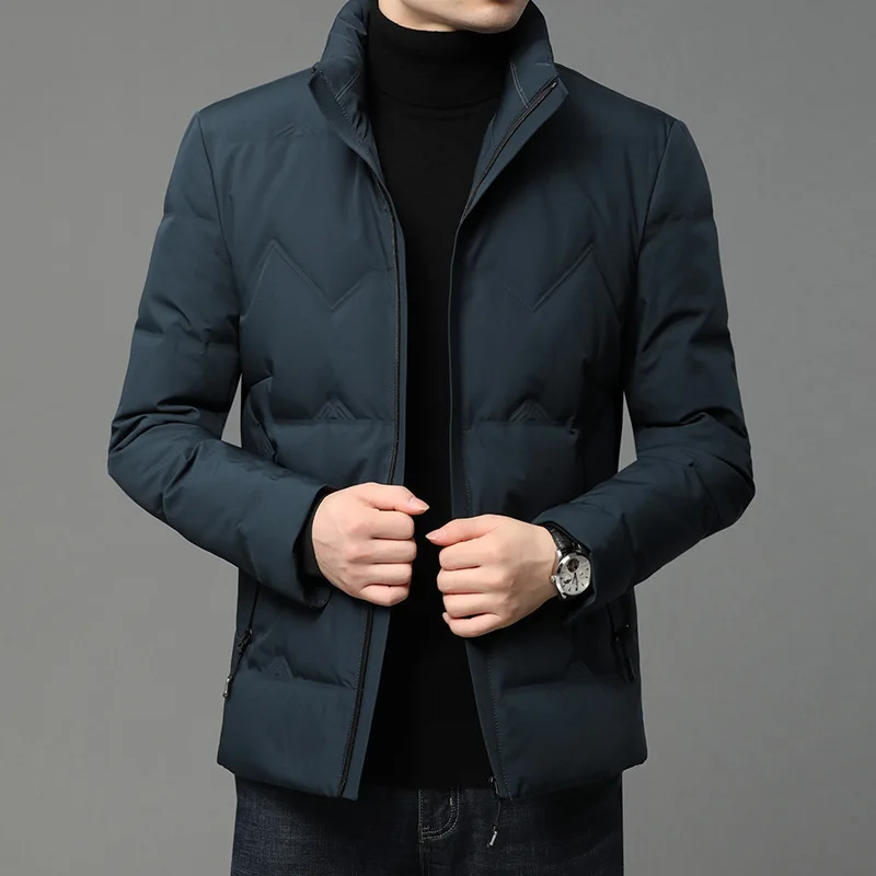 Pop High Quality Grey Duck Down Coats Men Winter Warm Coats Fashion Casual Style Down Jacktes White Black Mens Clothing Nice