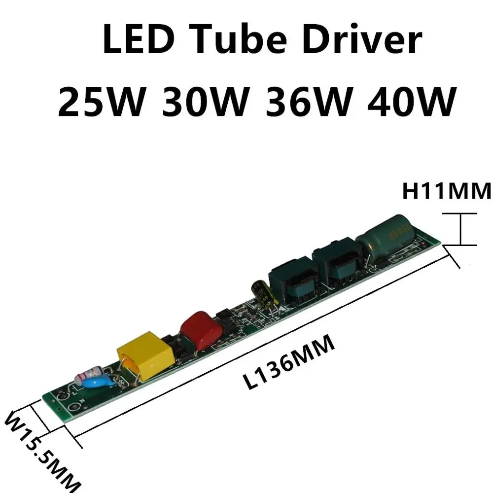 Controlador de tubo LED, fuente de alimentación de DC36-90V, transformador de iluminación T8 T10, 25W, 30W, 36W, 40W, 85-265V, 300mA, 350ma, 380mA, 420mA, 450mA