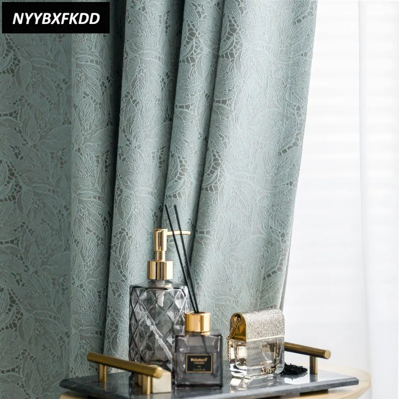 

Japanese Style Curtains for Living Dining Room Bedroom Simple Literary Jacquard Lace Curtain Size Customization