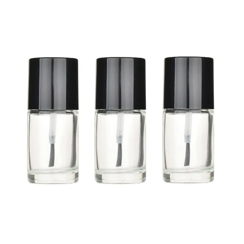 

200pcs/lot 10ml Empty Nail Polish Bottle Transparent Nail Enamel Bottle with UV Cap 10cc 1/3oz Nail Oil Glass Bottle Vial