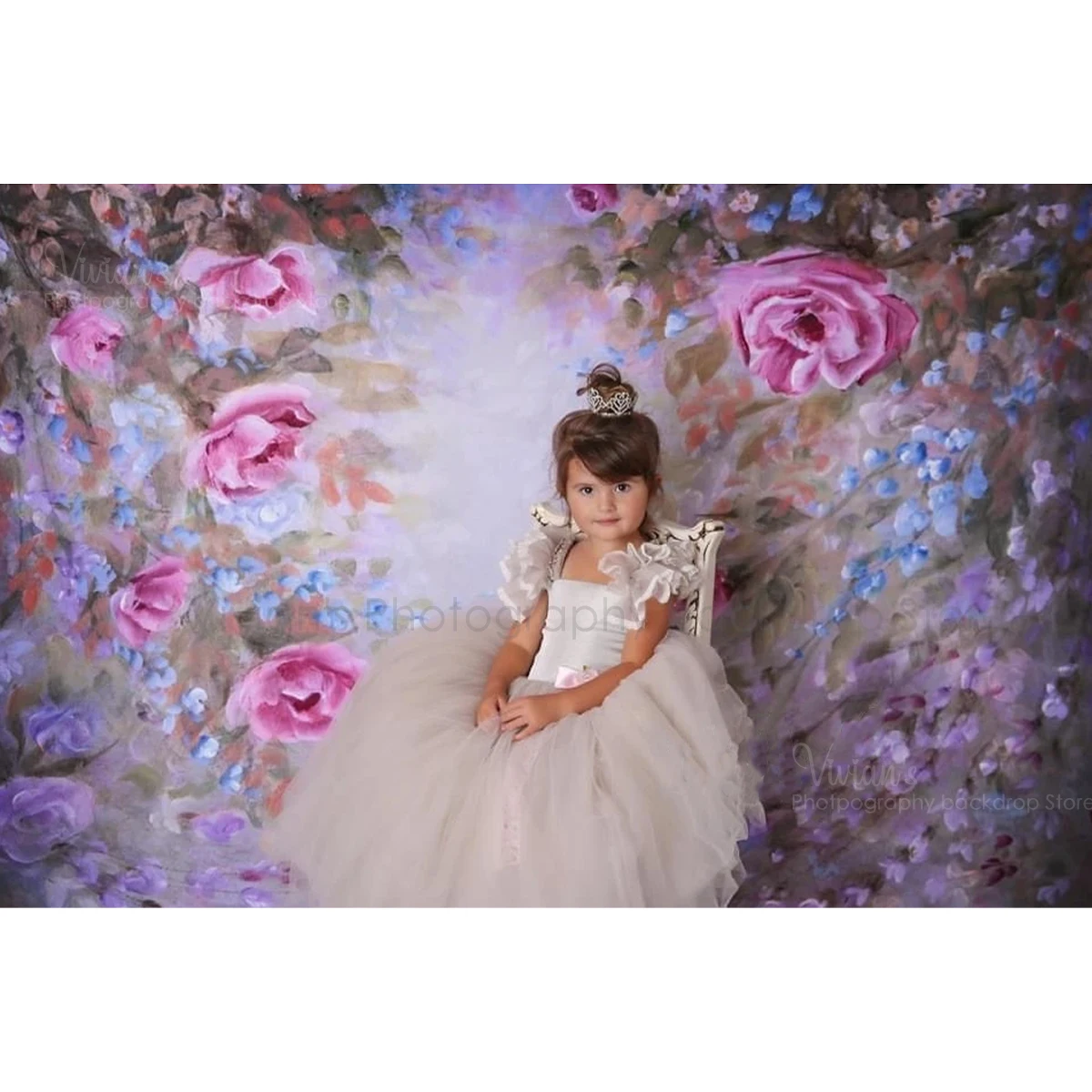 Floral Photography Backdrop Adult Kids Portrait Pink Rose Decoration Oil Painting Flower Banner Child Baby Photostudio Props