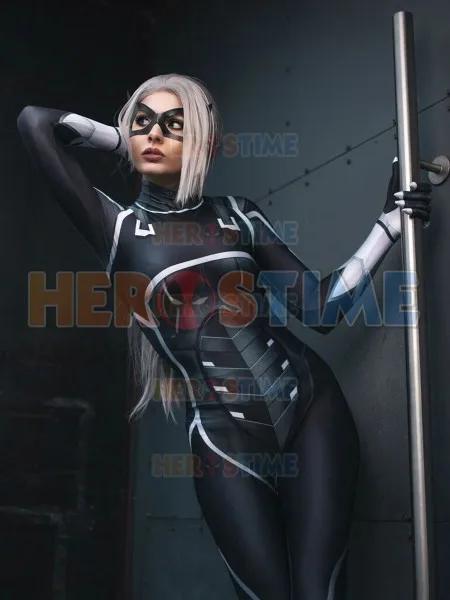 

The Heist Black Cat Cosplay Costume Costume 3D Print Spandex Zentai Bodysuit Halloween Costume for Woman with Mask