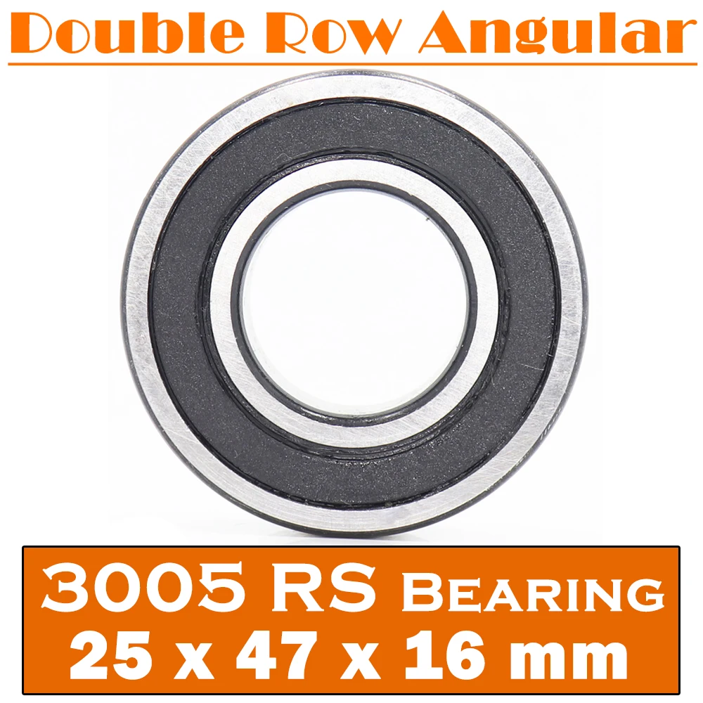 3005-2RS Bearing 25*47*16 mm ( 1 PC ) 3005 2RS Double Row Sealed 3005 RS Angular Contact Ball Bearings