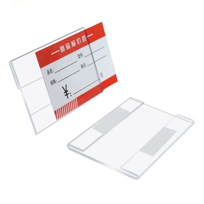 Plastic Price Tag Sign, Label Frame Display, Wall Sticker Paper, Advertising Promotion Name Card Holders, T1.3mm, 10Pcs