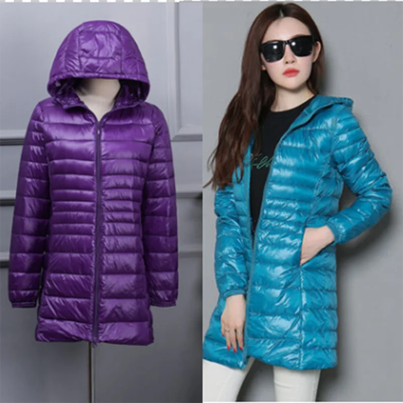 Women All-Season Ultra Lightweight Packable Down Jacket Water and Wind-Resistant Breathable Coat Big Size Women Hoodies Jackets