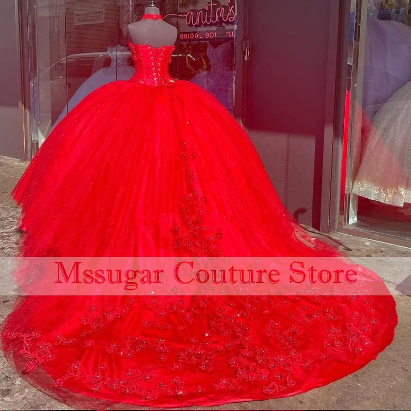 2022 spitze Luxus Quinceanera Kleider Durcheinander Applique Pageant Ballkleid Lange Süße 16 Kleid Vestidos