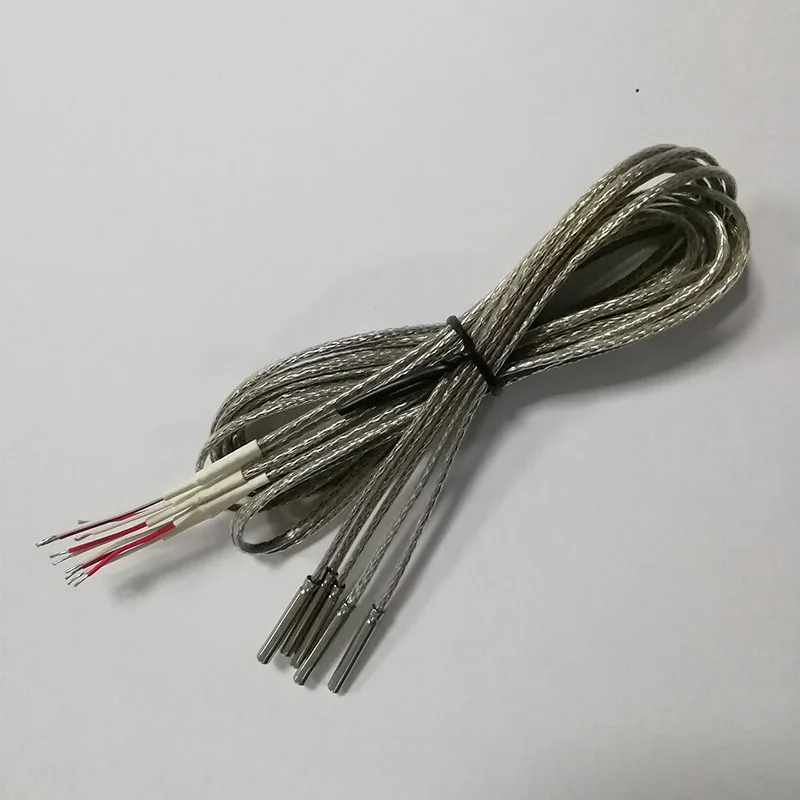 2pcs PT100 PT1000 RTD Platinum Resistance Sensor 2 Wires Thermocouple Φ3*20mm Probe With PTFE Shield Cable Temperature Sensor