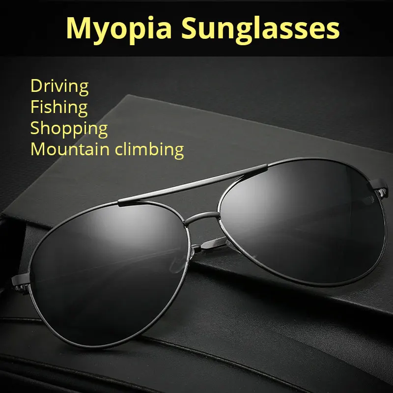 Myopie Sonnenbrille Dioptrien Polarisierte Fahren Herren Frauen Oval Sonnenbrille Mode Pilot-0,50-6,00 – Detail 1