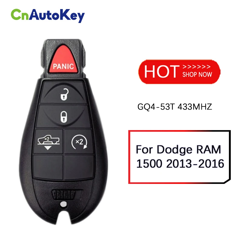 CN087011 For Dodge RAM 1500 2013-2018 FCC GQ4-53T OEM Car Key FOB Remote 433MHz 5 Button FOBIK PCF7961A 46 Chip