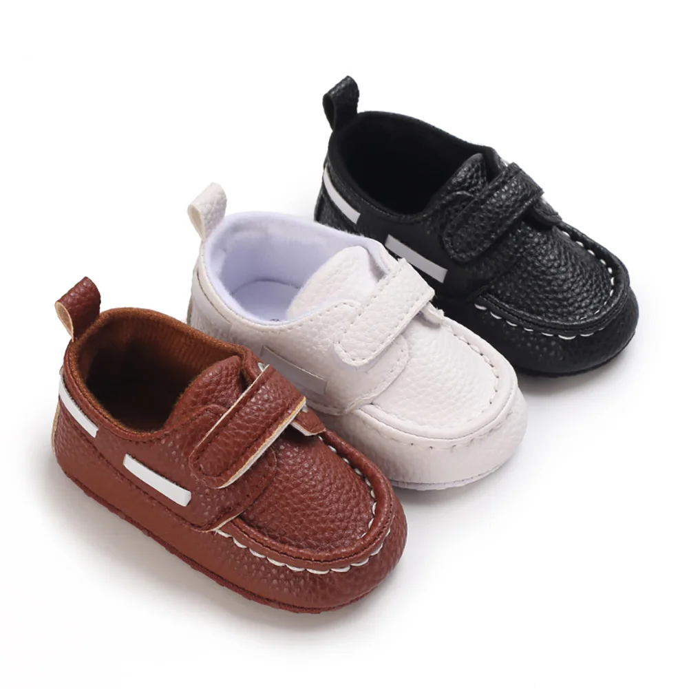 Baywell Baby Boys Sneaker Infant Soft Sole Anti-slip PU Leather Toddler Newborn Prewalker Baby Cribster Shoes 0-18M