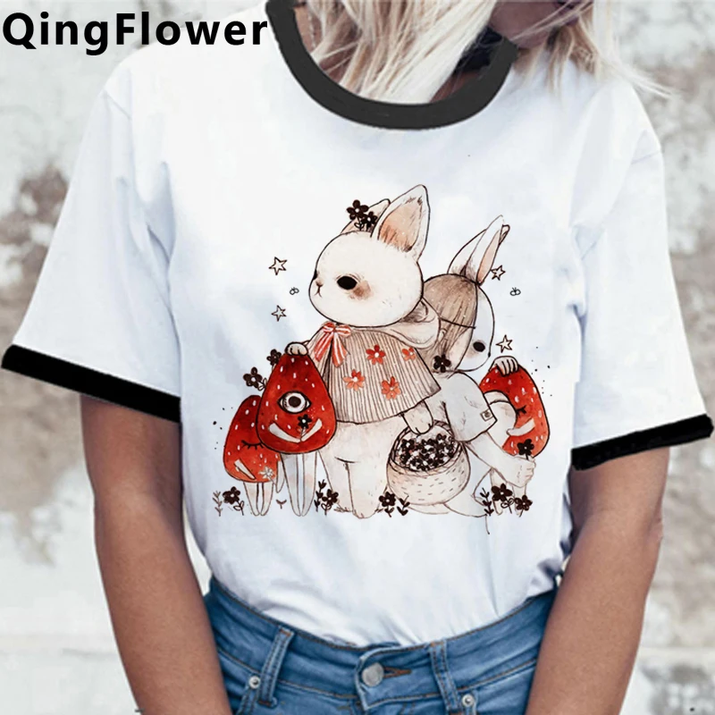 Mushroom summer top tshirt female harajuku couple clothes tumblr  harajuku kawaii t shirt white t shirt aesthetic