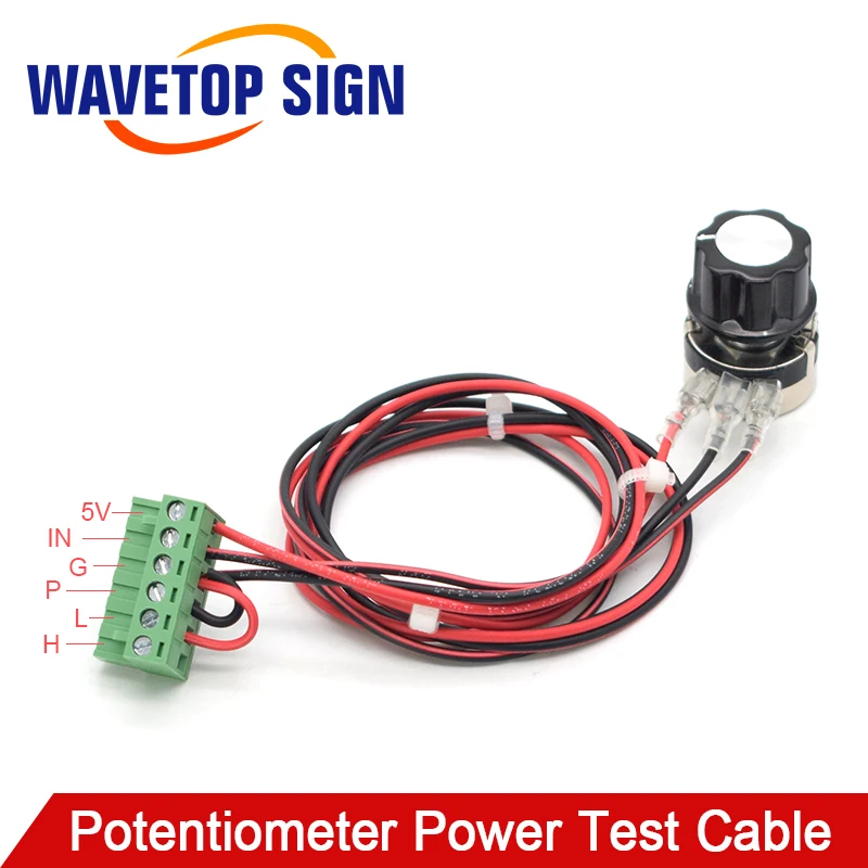 Cabo de teste de energia WaveTopSign WTH118 Kit DIY peças 2W 1K potenciômetro + 6 pinos + cabo