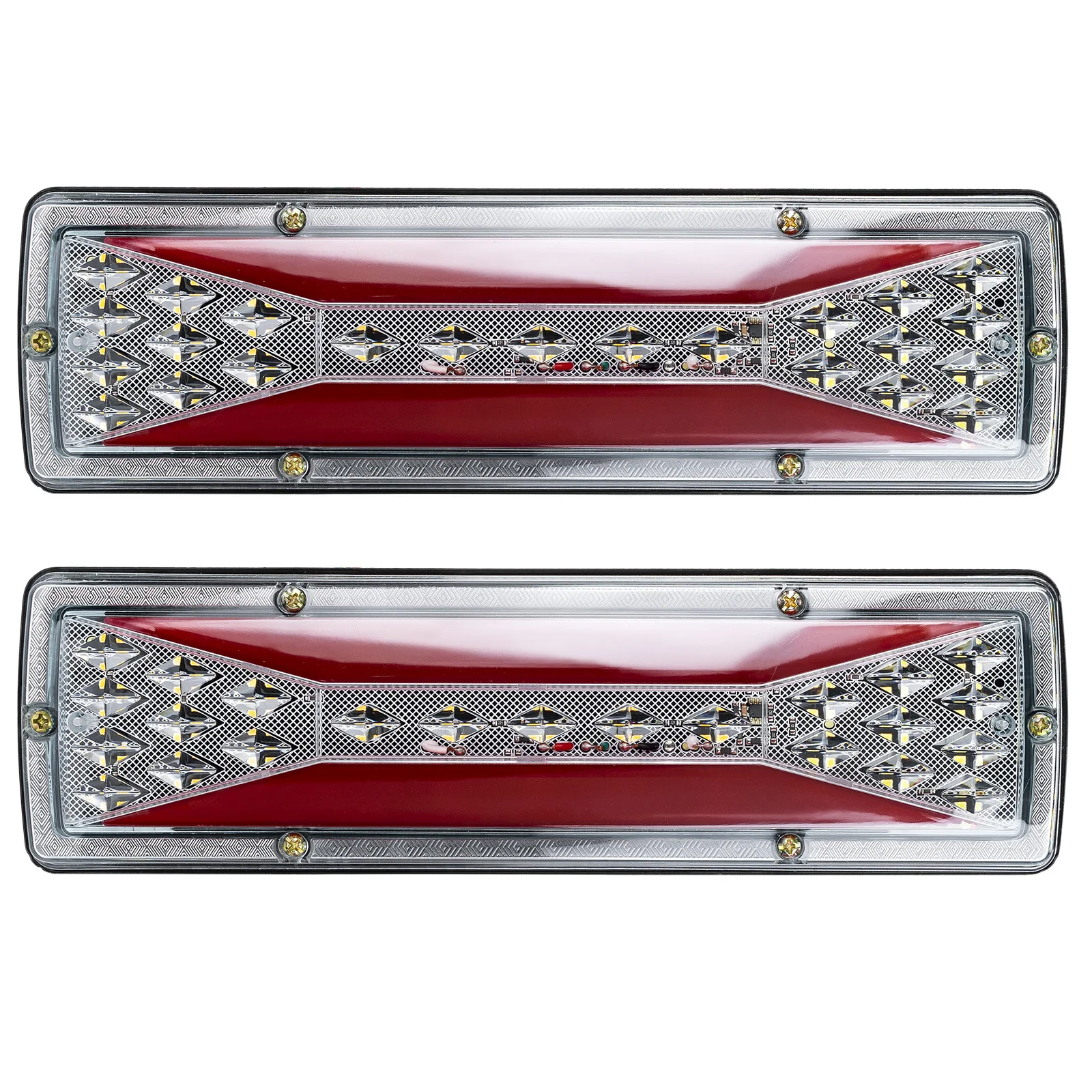 2x LED Trailer Tail Light Dynamic Flowing Turn Signal Indicator Truck Light Assembly System Tail Lamp 12V Lorry Camper Caravan