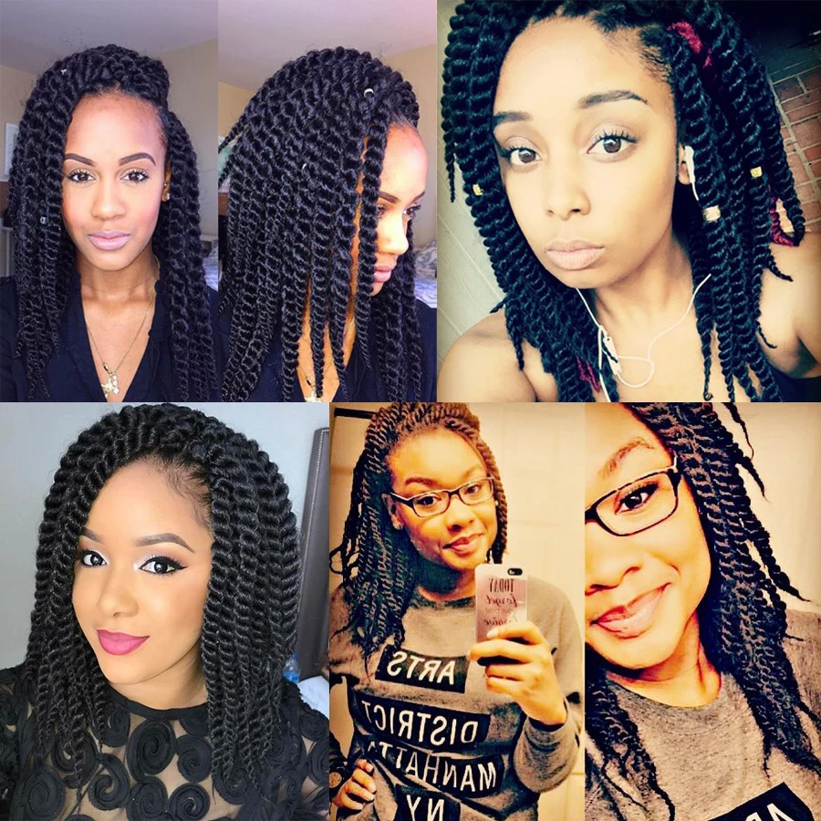 TOMO 2X Jumbo Senegalese Twist Crochet Braids 12 18นิ้วเส้นใยสังเคราะห์เส้นใยสังเคราะห์ถักผมOmbreสีน้ำตาล