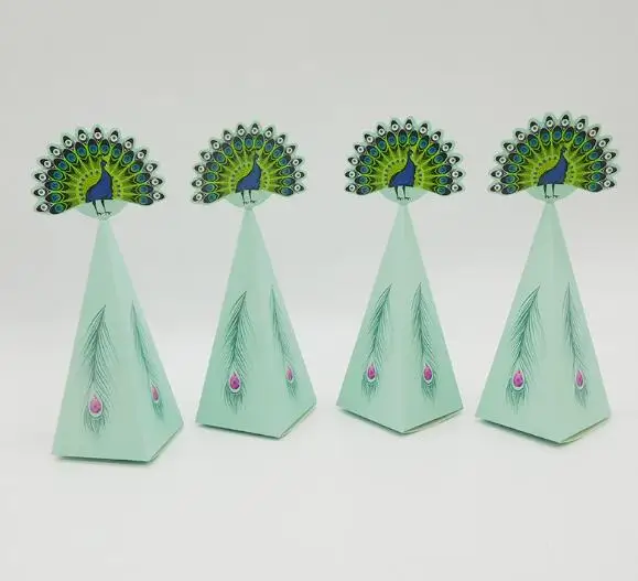 

New peacock wedding candy box wedding return party candy box