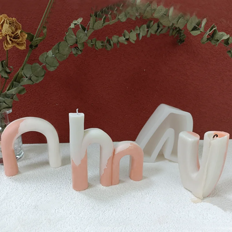 New 3D Creative U shaped Silicone Candle Mould DIY Aromatherapy Candle Mold  Line Arch Design Candle Soap Making Mold Wax Molds