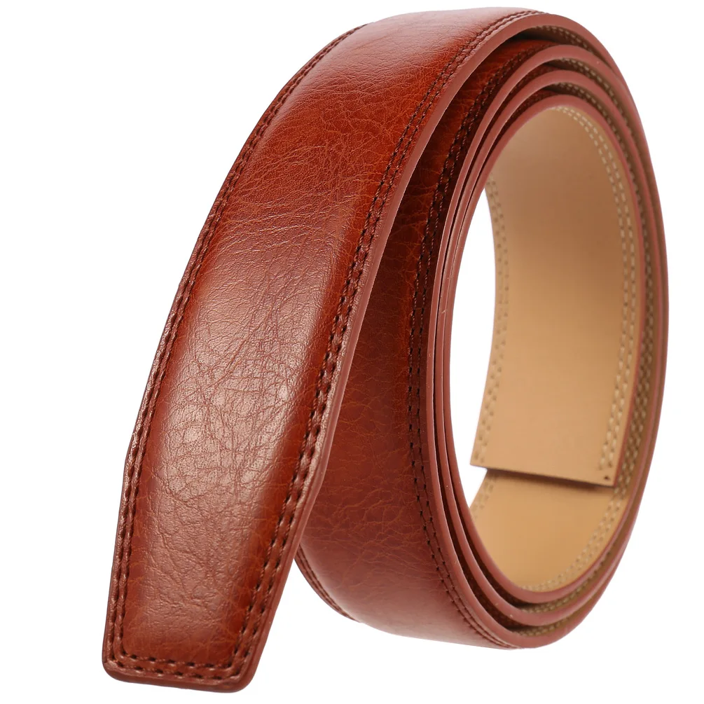 Brown Leather Automatic Buckle Belt Men's Business People Luxury Design Fashion Casual Clothing Accessories Width: 3.5CM