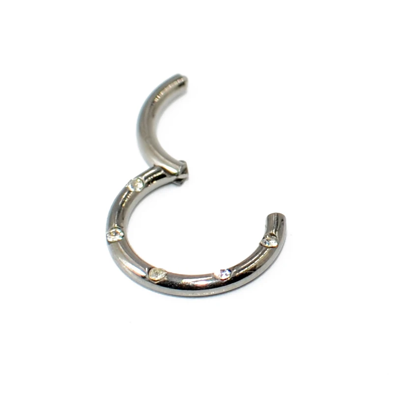 1Pcs G23 Titanium&Steel Septum Nose Clicker Ring Labret Ear Tragus Cartilage Daith Helix Earrings Ear Studs Piercing Jewelry 16G