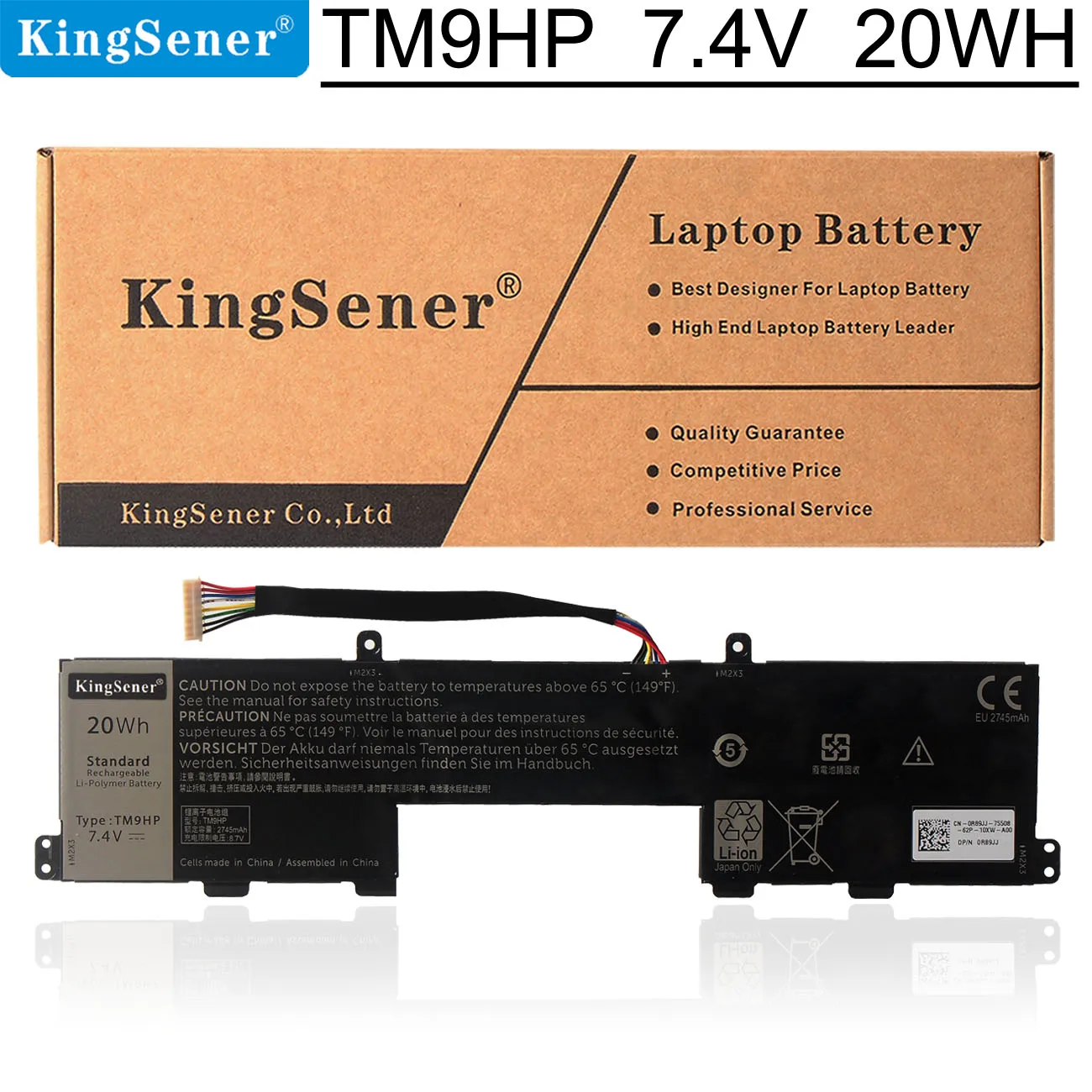 KingSener TM9HP Laptop keyboard battery for DELL Latitude 13 7350 J84W0 FRVYX 0FRVYX 2ICP4/55/82 0J84