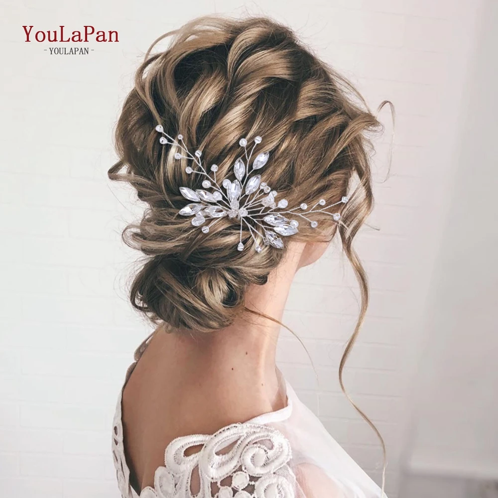 YouLaPan HP103-1 Wedding Hair Accessories Pearl Bride Headband Pearl Wedding Headpieces for Bride Bridal Pins Wedding Clips