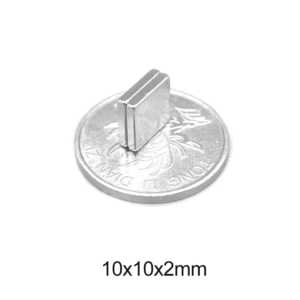 20/50/100/200/300pcs F 10x10x2 mm N35 Strong Square NdFeB Rare Earth Magnet 10*10*2 mm Neodymium Magnets 10mm x 10mm x 2mm