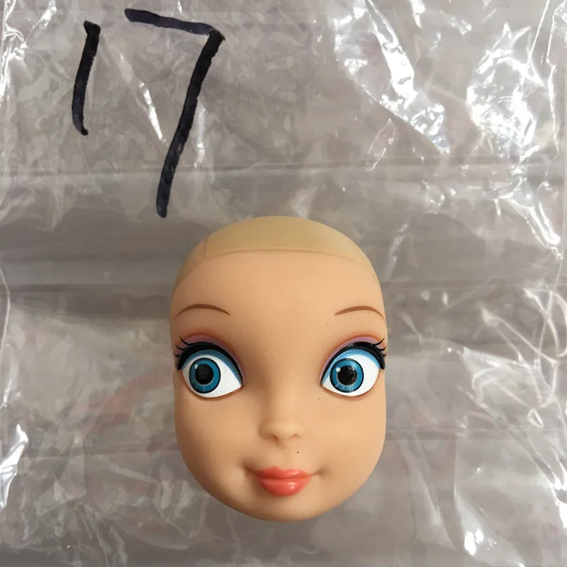 Lovely Princess Bald Head DIY Planting Long Soft Hair Doll Head Belle Snow white Baby Girl Favorite Princess Doll Part