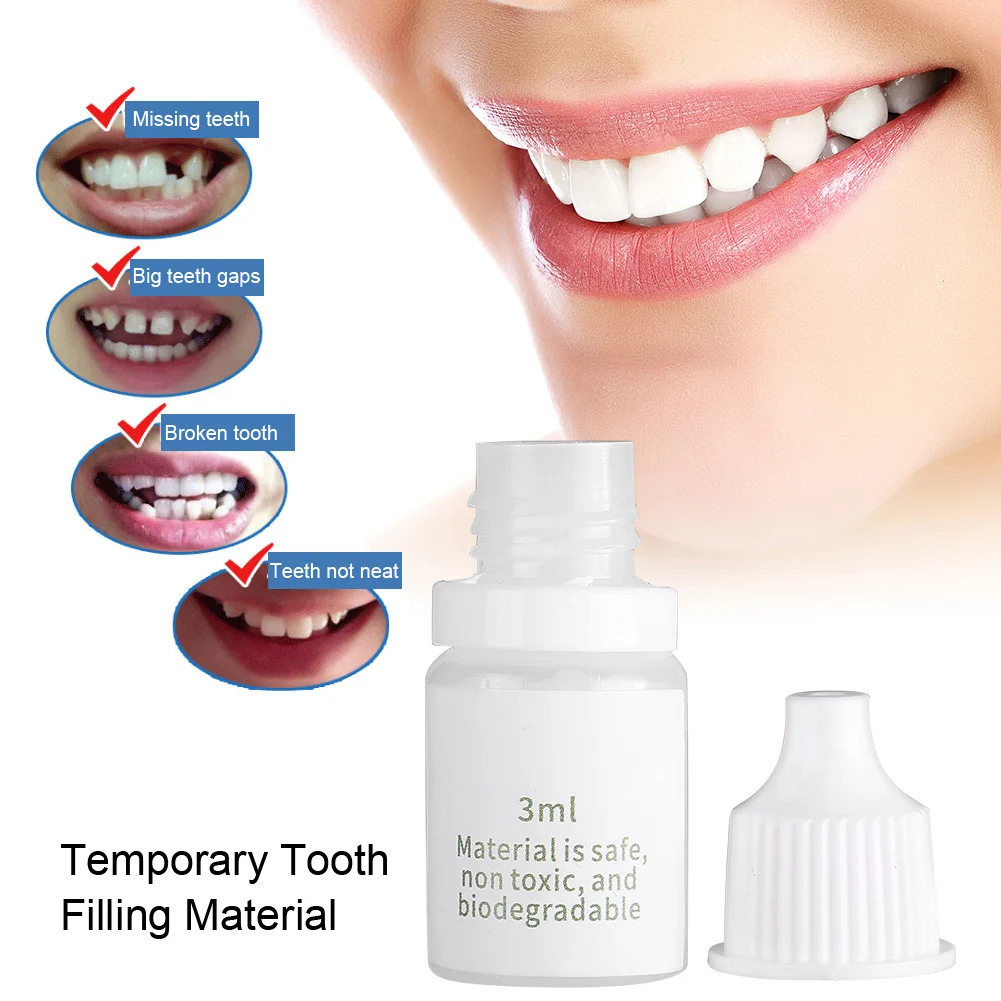 2Pcs Oral Care Dental Temporary Tooth Repair Fix Broken Teeth Restoration Fill Missing Teeth Gaps Between Teeth Filling Material