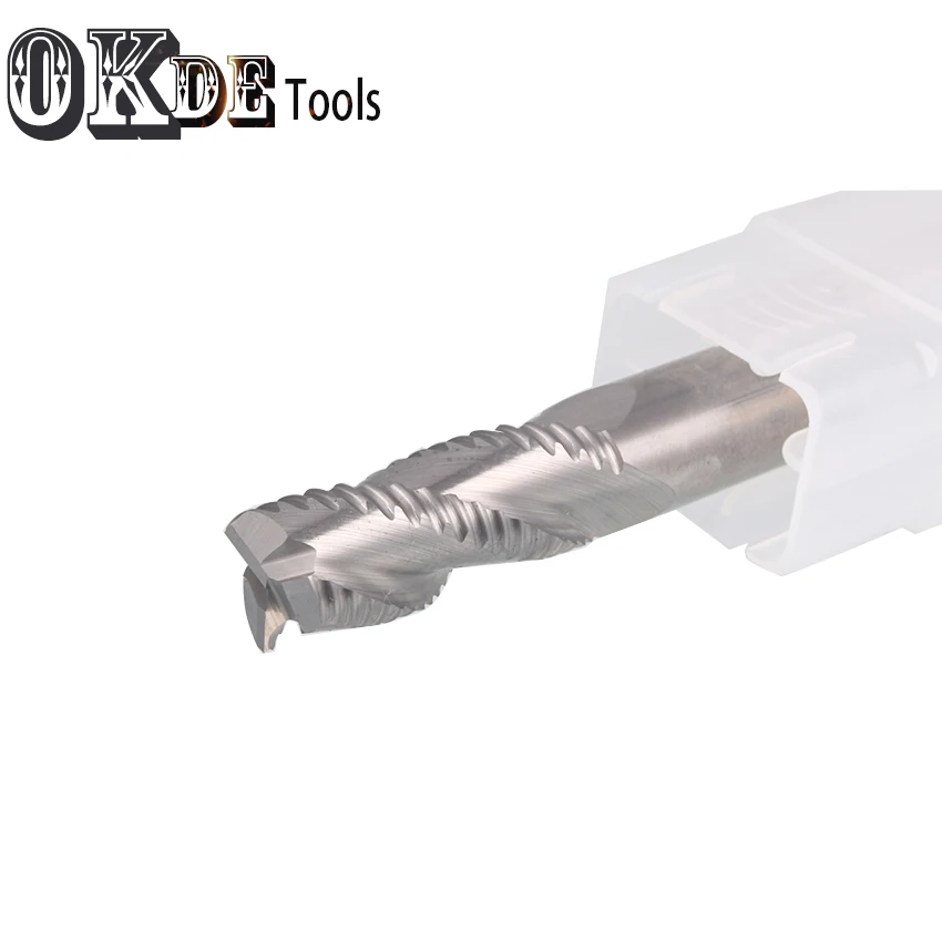 Fraise à queue d'ébauche pour aluminium HRC55, outils de coupe en carbure 4mm 6mm 8mm 12mm, 3 cannelures