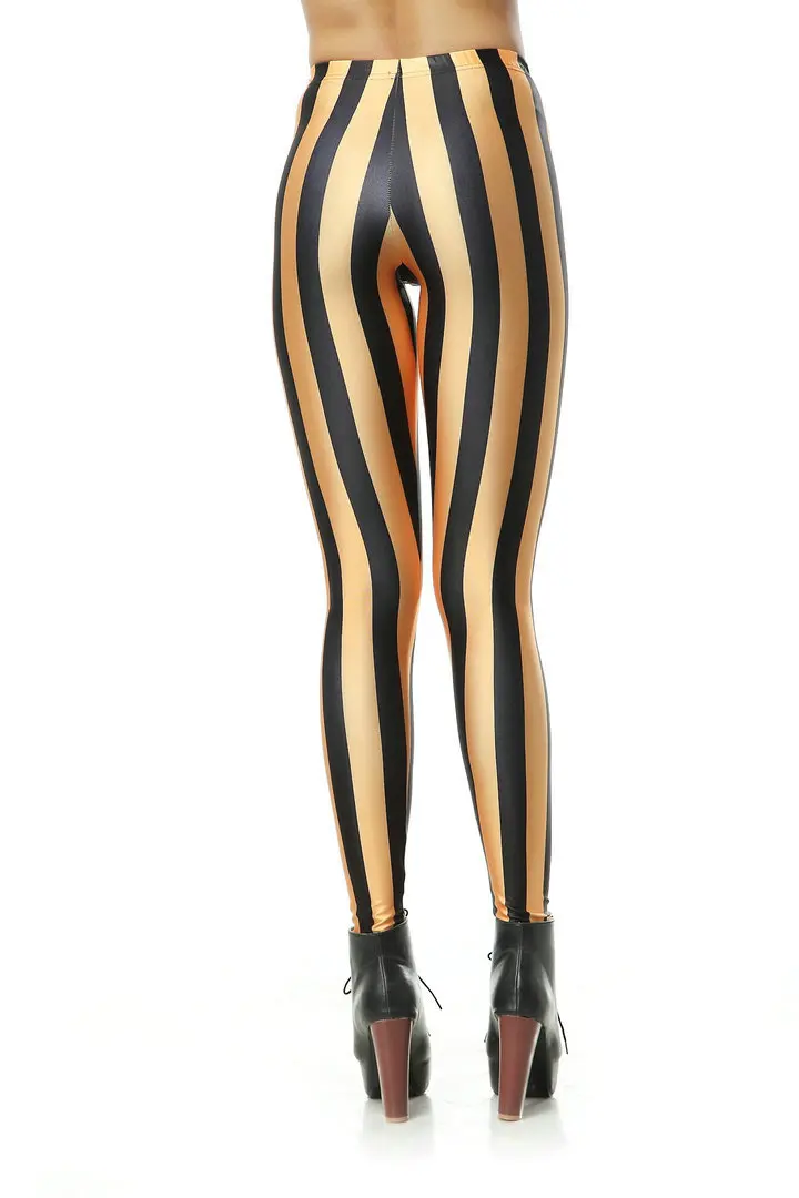 Sexy cintura alta elástico leggings moda amarelo preto listra impressão calças casuais esportes fitness leggings magro hip-lift calças