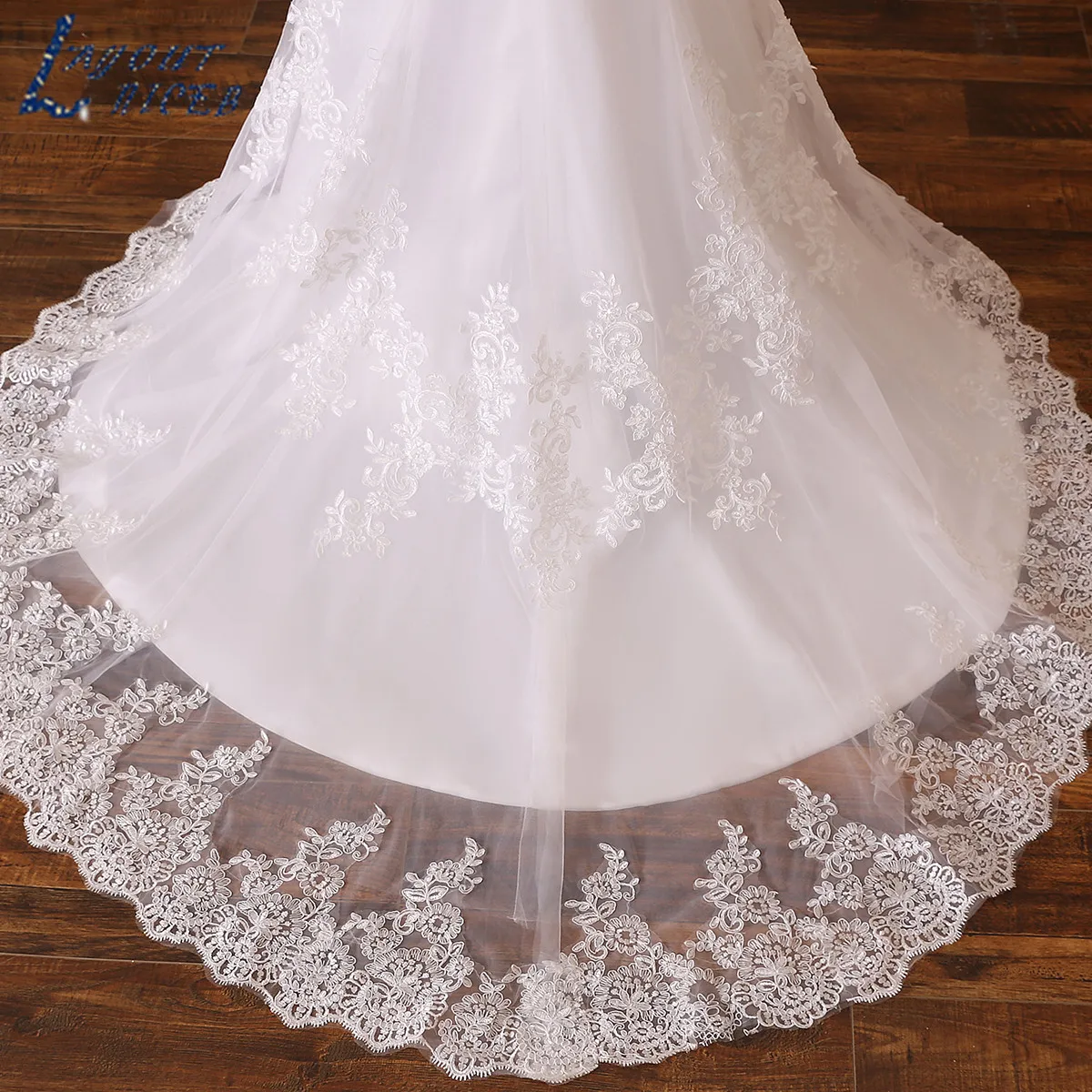 LAYOUT NICEB Sereia Vestidos De Casamento Ilusão Voltar Vestido De Noiva Manga Comprida Beads O Pescoço Lace Apliques Noiva Vestidos De Noiva Sereia de casamento fantasia de volta Vestido De Noiva com mangas longas O a