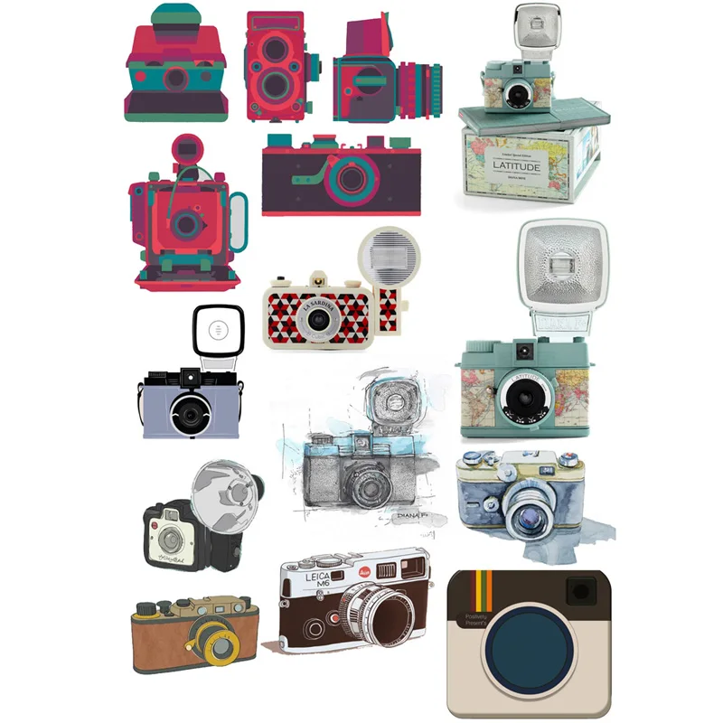 2 pcs/lot Vintage Camera and Film Deco DIY Planner Sticker Album Mohamm  Journal Stickers Cute Stationery School Stuff