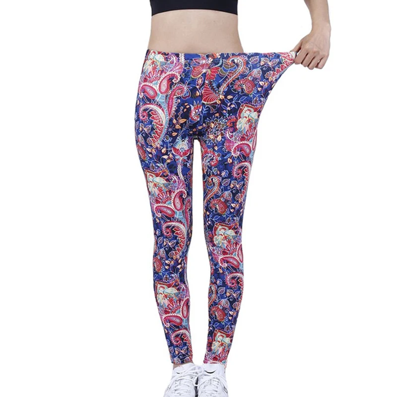 Nducksi feminino floral colorido feminino elástico leggins calças de cintura alta empurrar para cima calças de fitness leggings correndo treino sexy