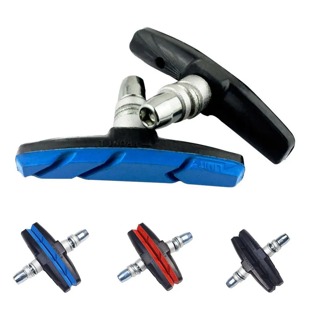 One Pair Mountain Road Mute Bike Brake Pads MTB Bicycle Braking V-Brake Holder Shoes Rubber Blocks Durable Cycling Accessories