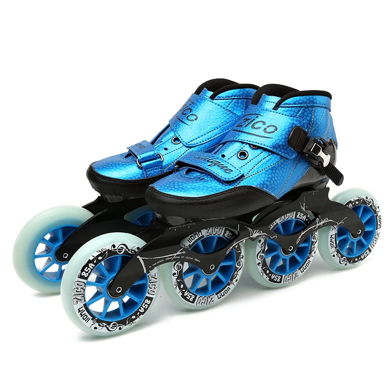 Premium Female / Male Speed Shoes with 90mm 100mm 110mm 4 Wheels Inline Skates Patines EUR 30 to 45 Crabon Fibre Boot Race 1pair