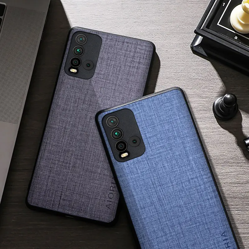 Case For Xiaomi Redmi 9T Premium Cloth Texture Simple Design TPU Four-Corner Explosion-proof  Back Cover For redmi 9t phone case