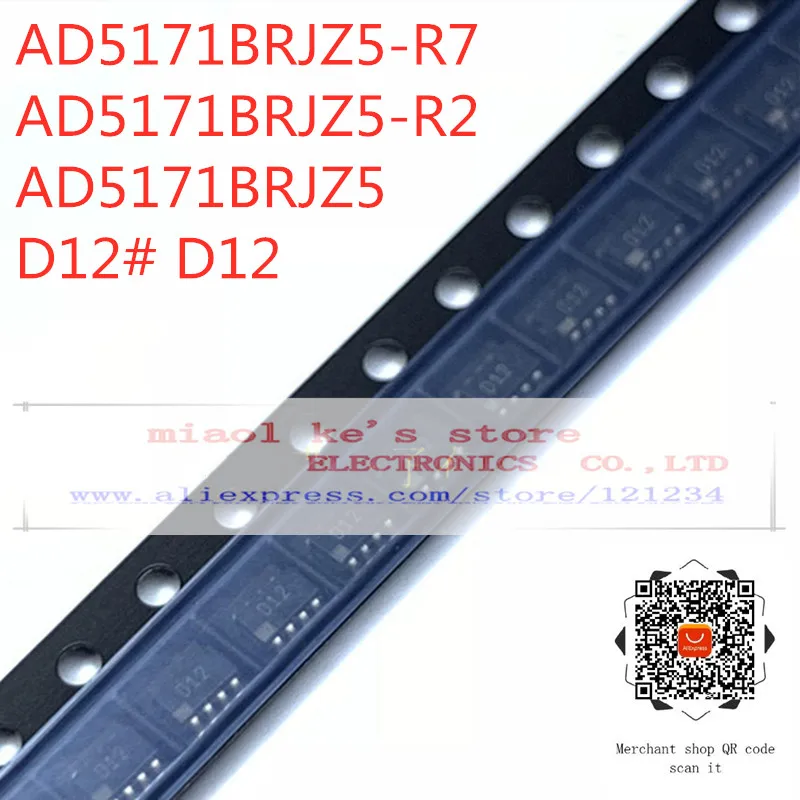 [ 5pcs ]100%New original: AD5171BRJZ5-R7 AD5171BRJZ5-R2 AD5171BRJZ5 D12# D12 - IC DGTL POT 5KOHM 64TAP SOT23-8