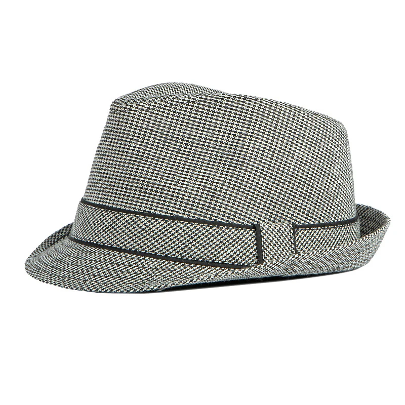 Houndstooth Jazz Hat For Men Women Spring Autumn Panama Hat British Vintage Top Hat Jazz Hats Unisex Fedora Hat NZ194