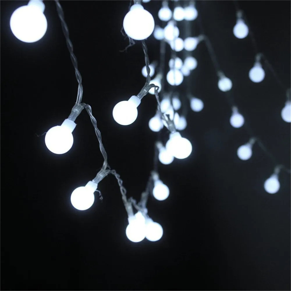 5M 10M 20M 30M 50M Cherry Balls LED Fairy String Lights EU 220V 110V Operated Wedding Christmas Outdoor Room Garland Decoration