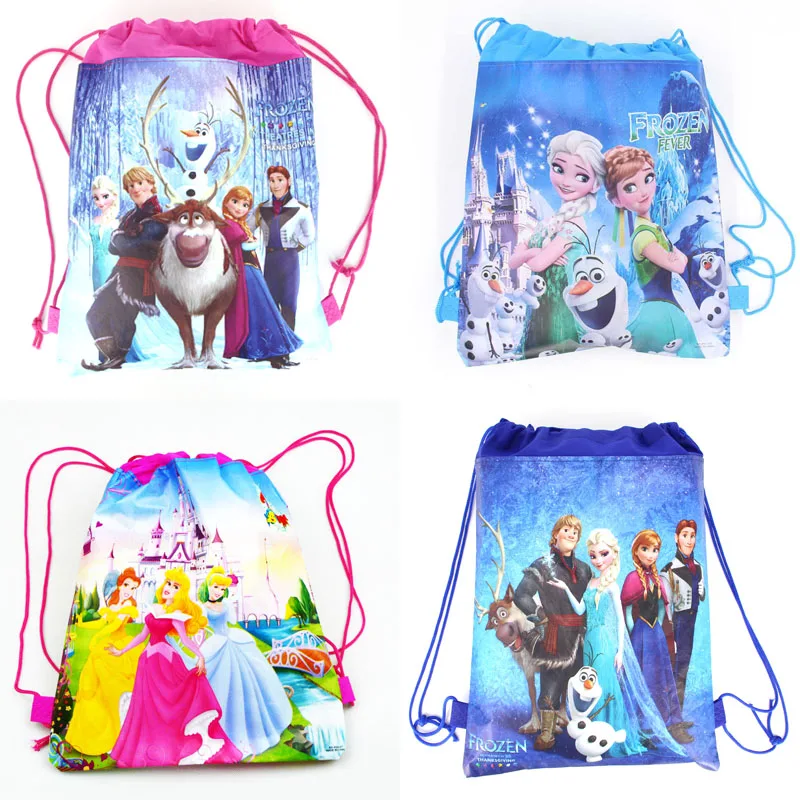 1pcs/lot Disney 27x34cm Minnie Mickey Mouse Birthday Party Gifts Non-woven Drawstring Bags Kids Boy Girls Favor School Backpacks