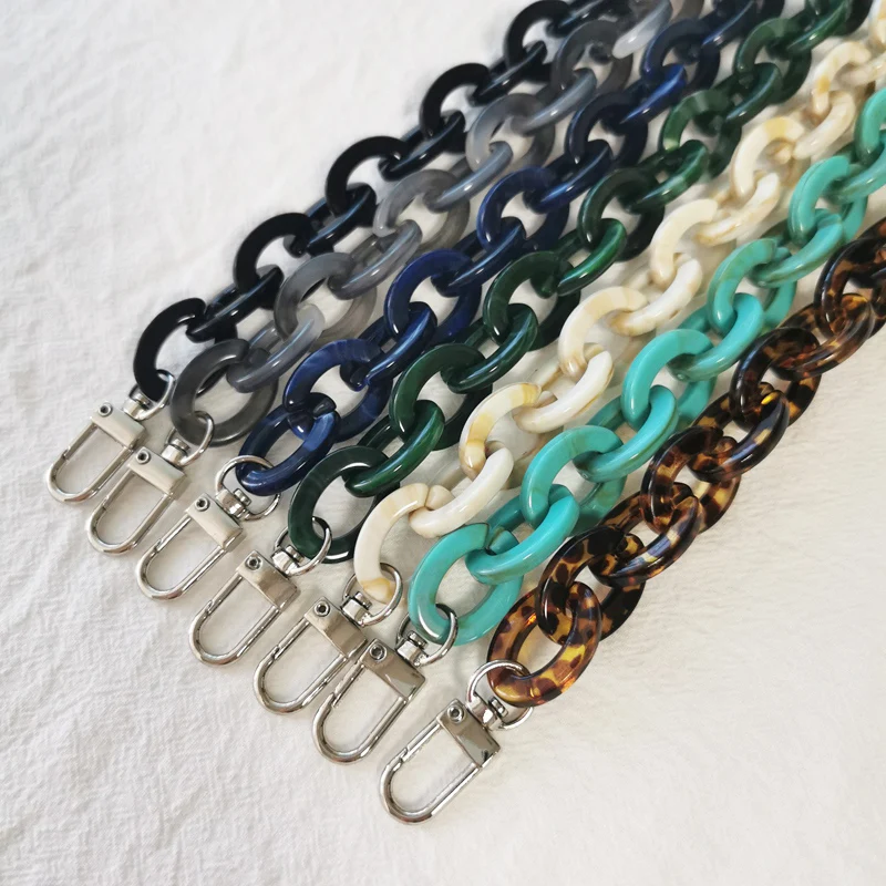 Cadenas de resina de hueso de pescado desmontables para mujer, asas acrílicas para bolso de hombro, correas de repuesto, accesorios para bolsos de