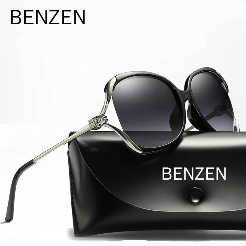 

BENZEN Polarized Sunglasses Women Luxury Sun Glasses Female Oversized Alloy Frame Ladies Shades UV 400 Protection 6715