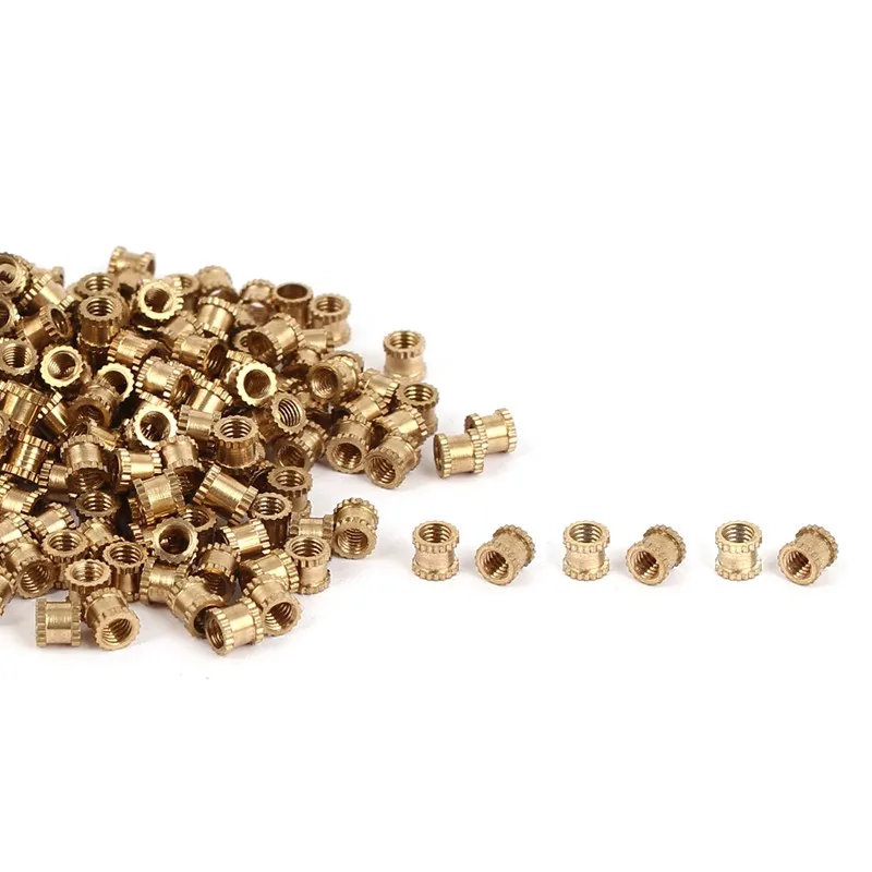 ABSF M3 x 3mm Female Thread Brass Knurled Threaded Insert Embedment Nuts 100PCS