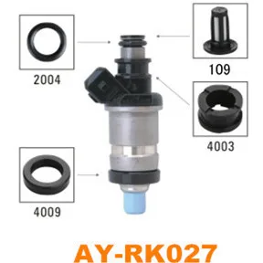 6sets wholesale fuel injector repair kit & service kits including filter rubber oring rubber seals For Honda Car (AY-RK027)