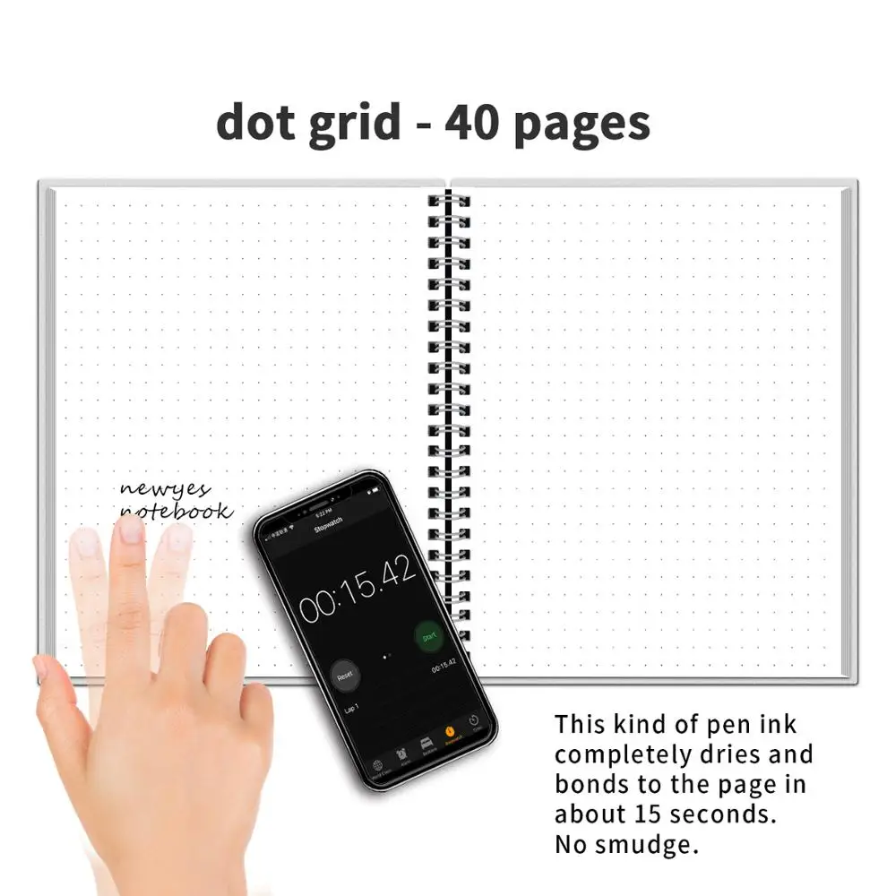 A4 Dot Grid Smart Wiederverwendbare Löschbaren SpiralNotebook Papier Notizblock Tagebuch Journal Büro Schule Reisende Zeichnung Geschenk – Detail 7