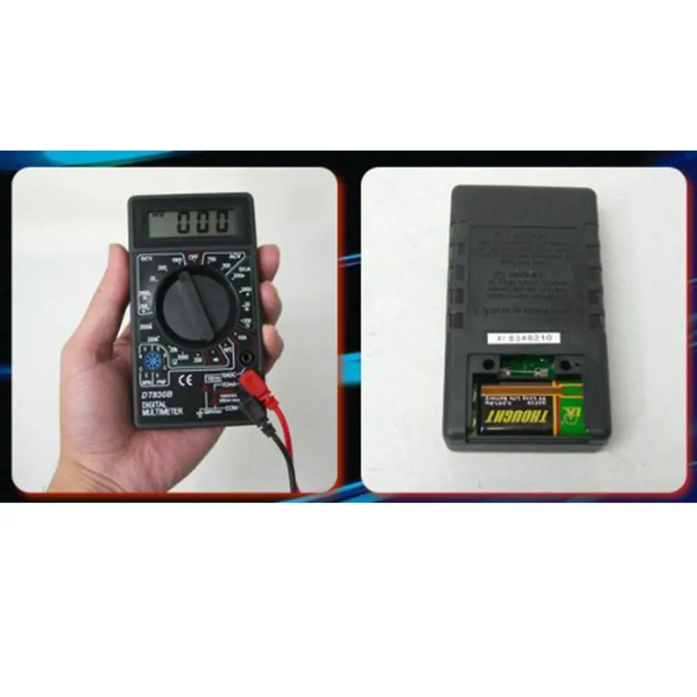 DT830B متعدد الوظائف LCD عرض المدمجة الرقمية المتعدد الكهربائية مقياس التيار الكهربائي الفولتميتر المقاومة السعة تستر