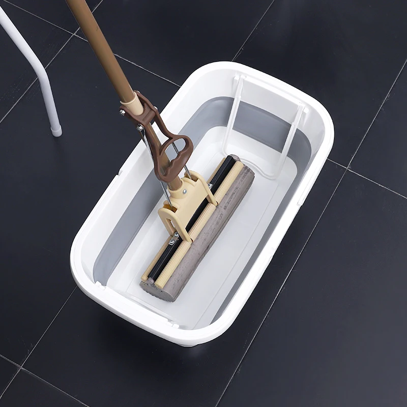 Foldable Floor Lazy Mop Bucket Space Saver Collapsible Portable Bucket With Handle Wash Basin Big Capicity Household Mop Bucket