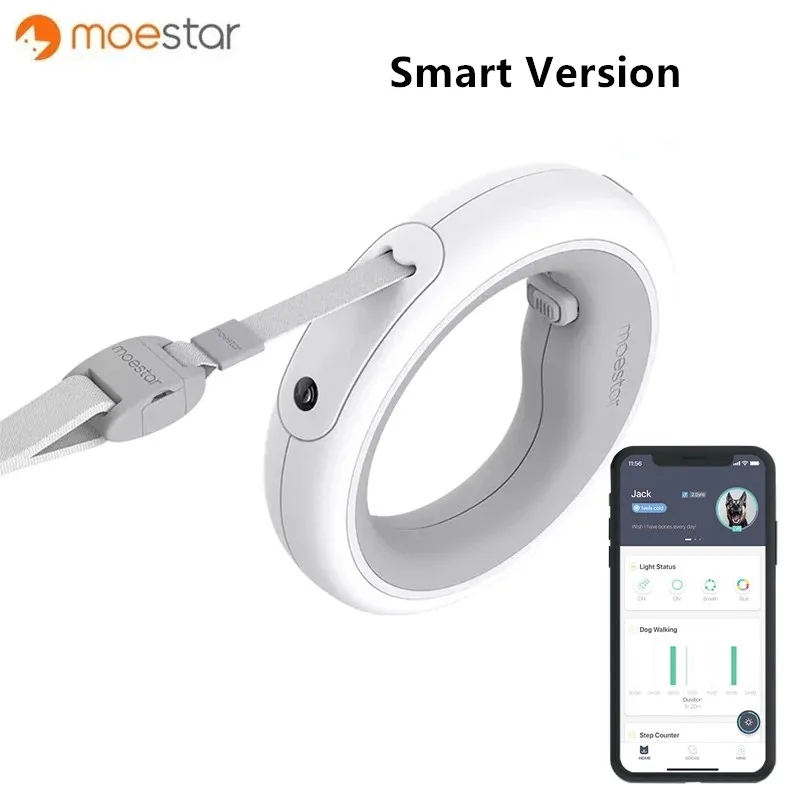 

MOESTAR Bluetooth выдвижной поводок для домашних животных, поводок для собак с умным подсчетом шагов, умная версия