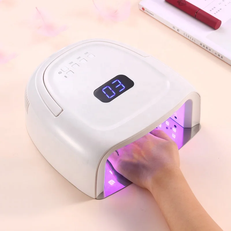 Manicure Pedicure 60W Portable Cordless Rechargeable RED White Light Professional Gel Nails Dryer Curing Lamp With Carry Handle