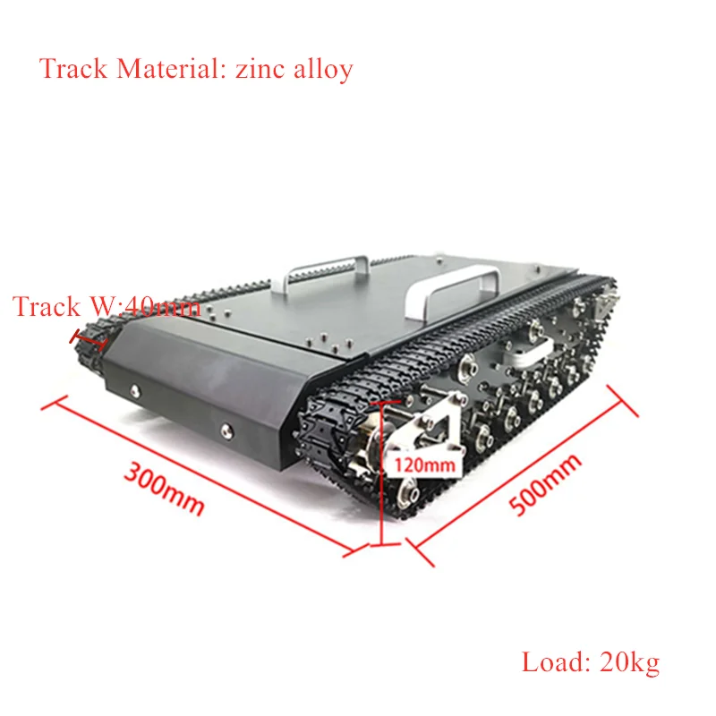 Stainless Steel Big Load Tank Car Chassis RC Large Size Tracked Shock Absorption Metal Track Ready-to-go WT-500 Fighting Robot