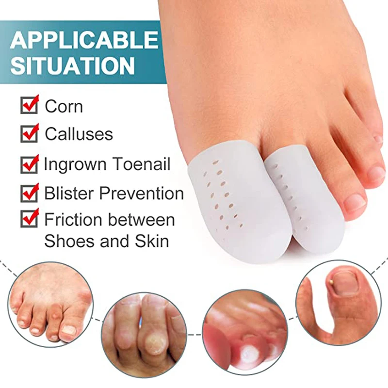 10Pcs Silicone Gel Toe Separators Stretchers Toe Tube Corns Blisters Protector Gel Bunion Toe Finger Protection Foot Care Tool